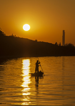 淀山湖夕阳风光