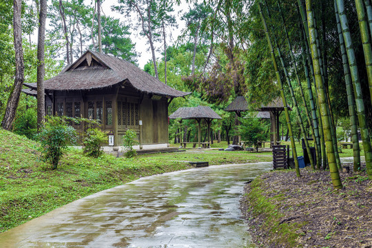 棠樾鲍家花园竹林小屋