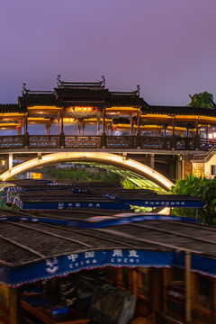 苏州甪直古镇夜景夜色