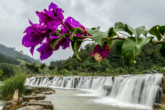 南丹叠水瀑布生态景观