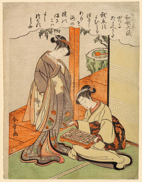 胜川春章浮世绘日本女子