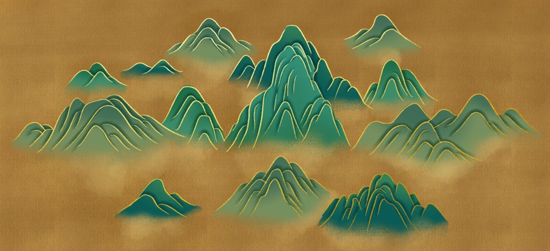 手绘山