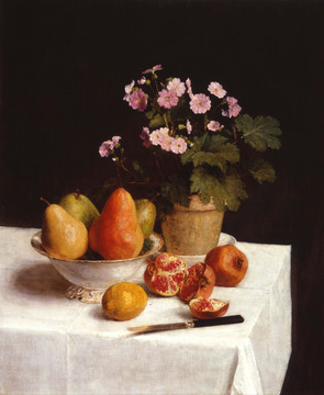 亨利·方丹·拉图尔花卉水果油画