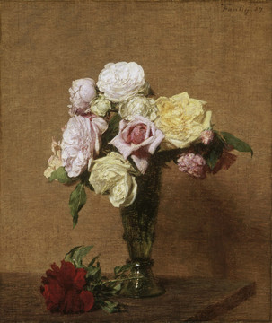 方丹·拉图尔美丽花朵花瓶油画