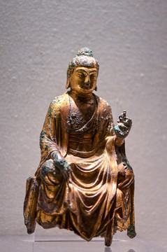 唐代佛鎏金铜坐像