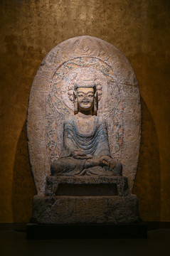 古代石雕菩萨坐像