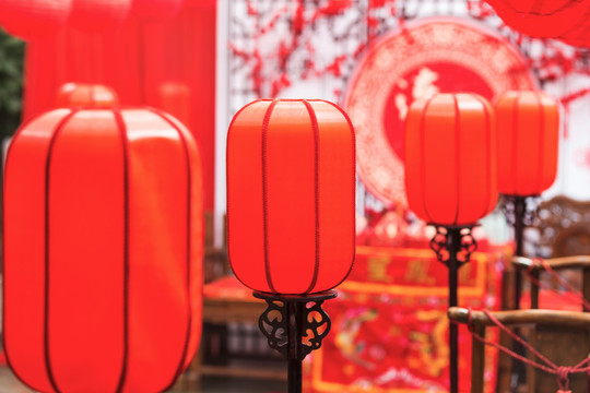 中式婚礼喜庆元素红色装饰道具