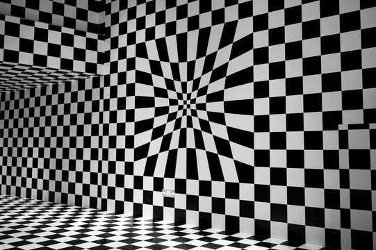黑白格子扭曲空间