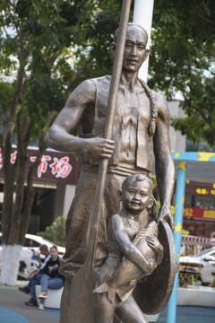 淇澳岛渔村雕像