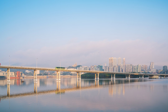 澳门现代建筑和桥梁和城市景观