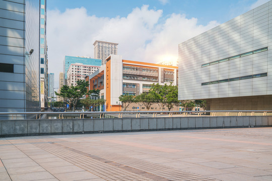 澳门现代建筑和街景和城市广场