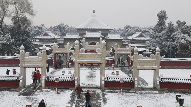 北京天坛公园雪景