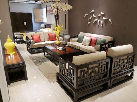 123新中式沙发组套新中式家具