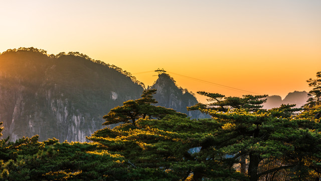黄山日落