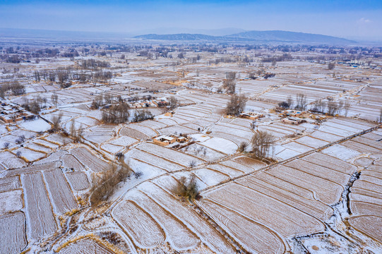 西北农村雪景