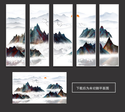新中式山水水墨画装饰画