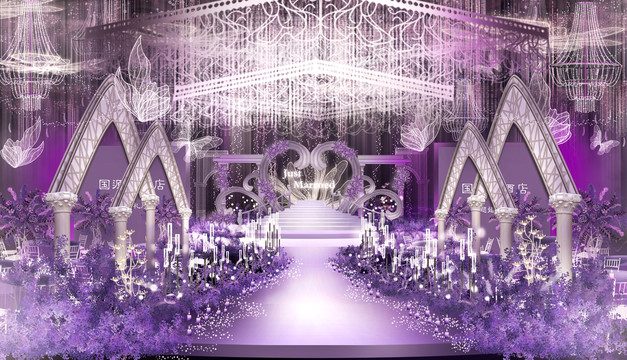 紫色水晶欧式婚礼效果图