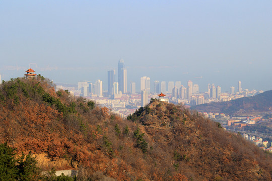 烟台塔山索道鸟瞰烟台