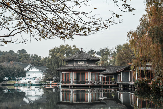 杭州西湖茅家埠秋景