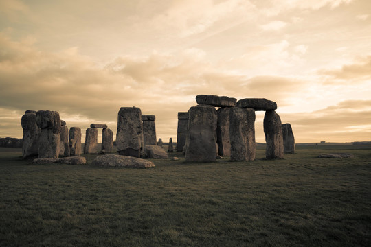 英国巨石阵黄昏时分风景