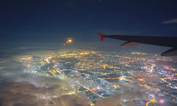 城市夜景鸟瞰