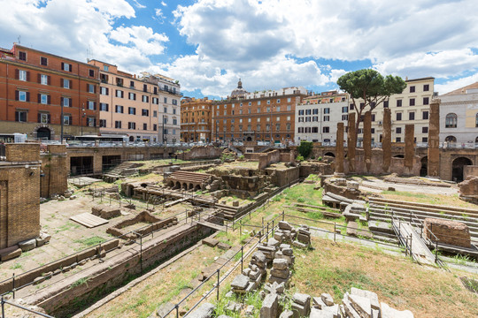 意大利罗马城市银塔广场废墟遗址