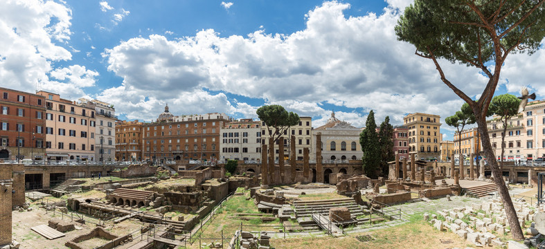 意大利罗马城市银塔广场废墟遗址