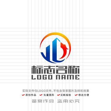 YWH字母标志龙建筑logo