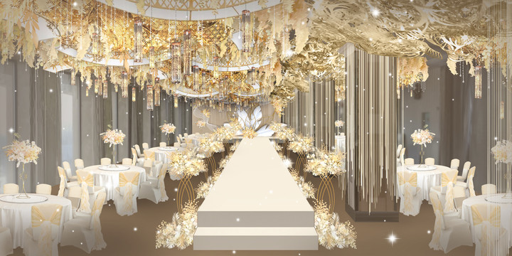 香槟金色婚礼设计效果图
