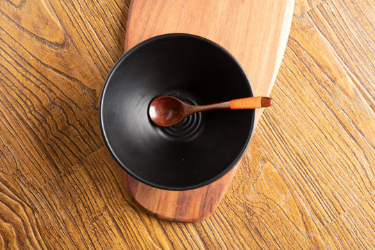 日式空碗木勺