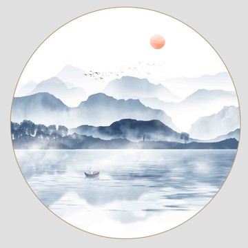 意境水墨山水画