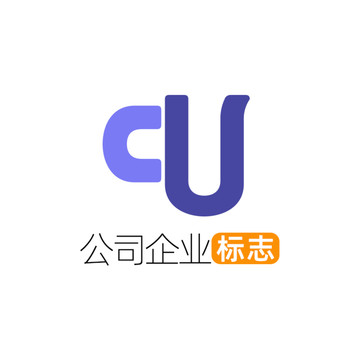 创意字母CU企业标志logo