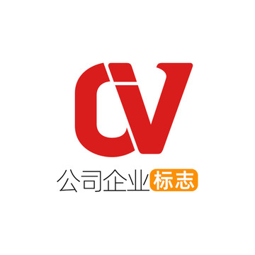 创意字母CV企业标志logo