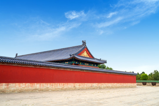 北京天坛红色围墙