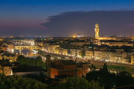 佛罗伦萨城市天际线夜景