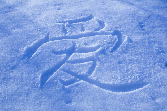 雪地爱字