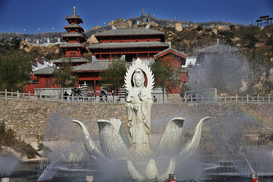 莒南天马岛甘露寺前圣水观音