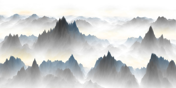 水墨山