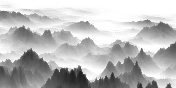 水墨山