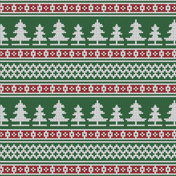 针织风格圣诞毛衣图案