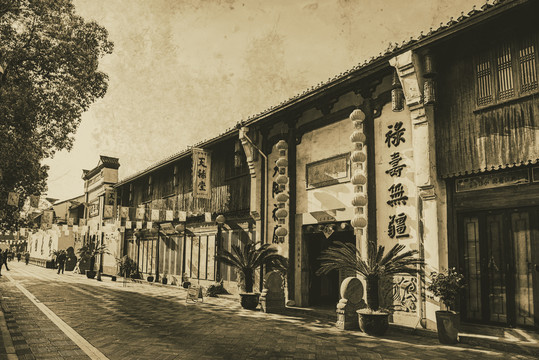 老杭州店铺街景