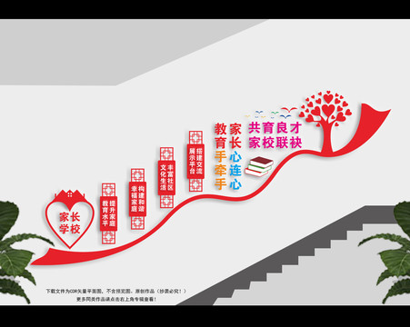 家长学校楼梯文化墙