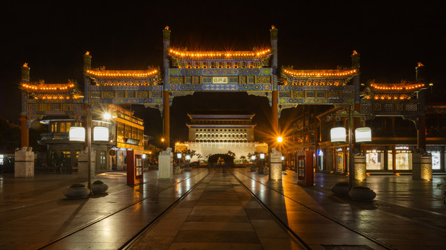 北京前门无牌楼夜景