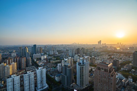 南京夜景城市风光全景