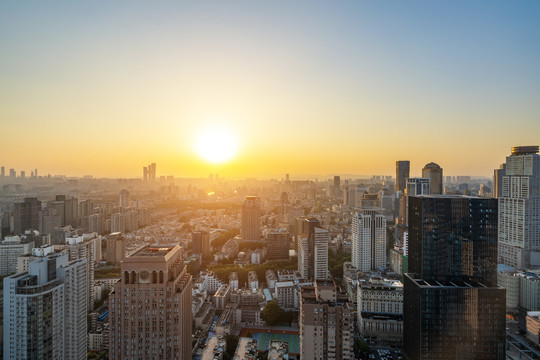 南京夜景城市风光全景