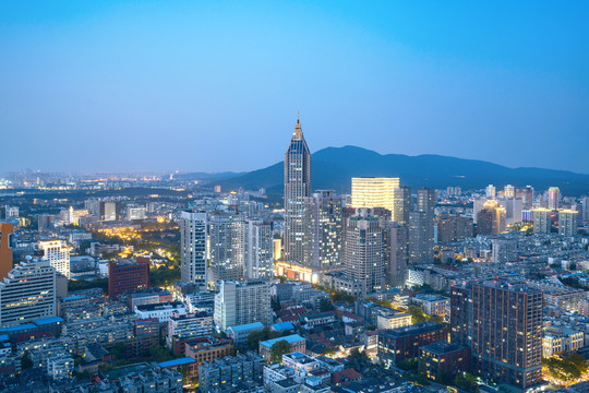 南京夜景城市风光全景高清图片