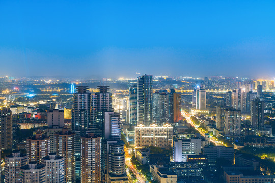 南京夜景城市风光全景高清图片