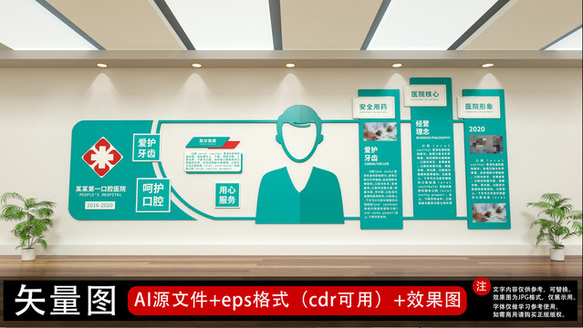 口腔医院文化墙立体展板