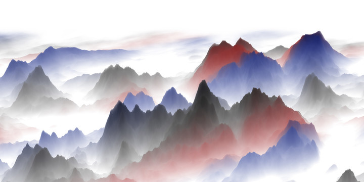 手绘山水