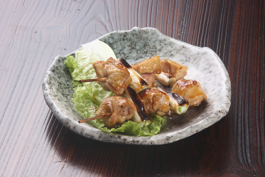 汁烧大葱鸡肉串